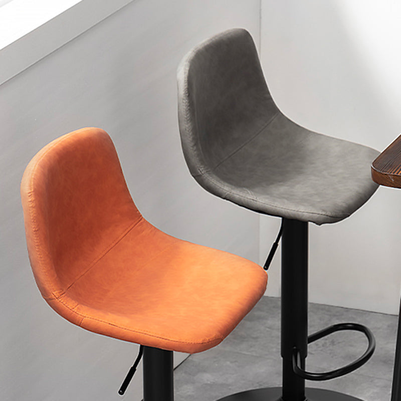 Contemporary Metal Barstool Faux Leather Upholstered Counter Stool Home