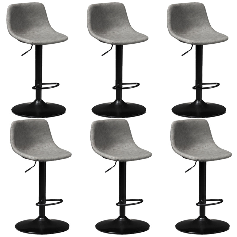 Contemporary Metal Barstool Faux Leather Upholstered Counter Stool Home