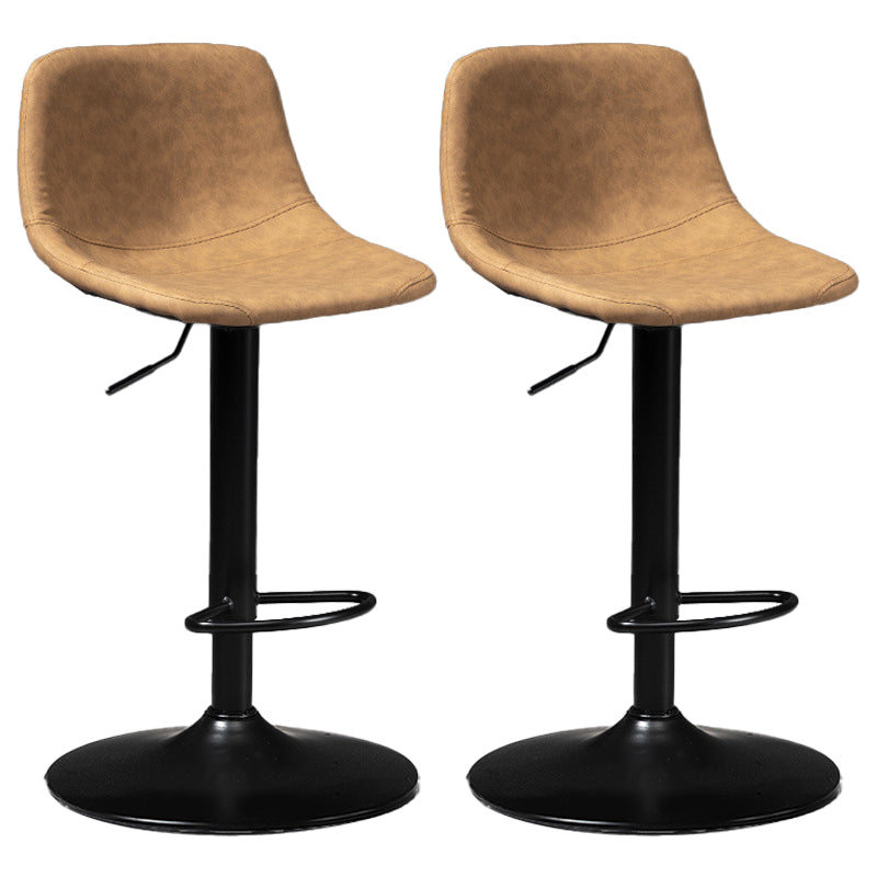 Contemporary Metal Barstool Faux Leather Upholstered Counter Stool Home