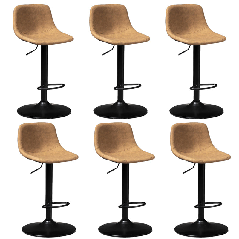 Contemporary Metal Barstool Faux Leather Upholstered Counter Stool Home