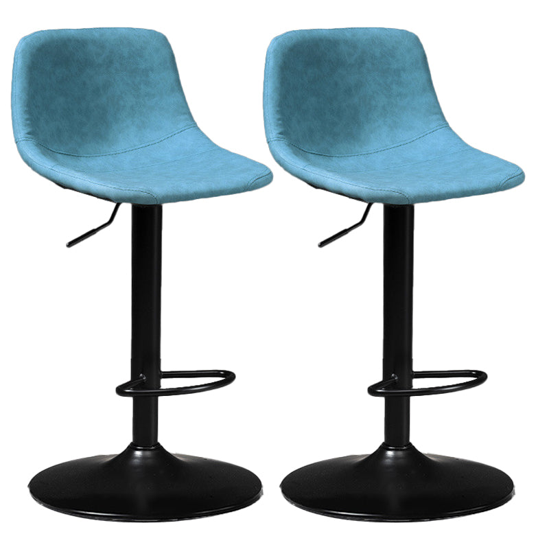 Contemporary Metal Barstool Faux Leather Upholstered Counter Stool Home