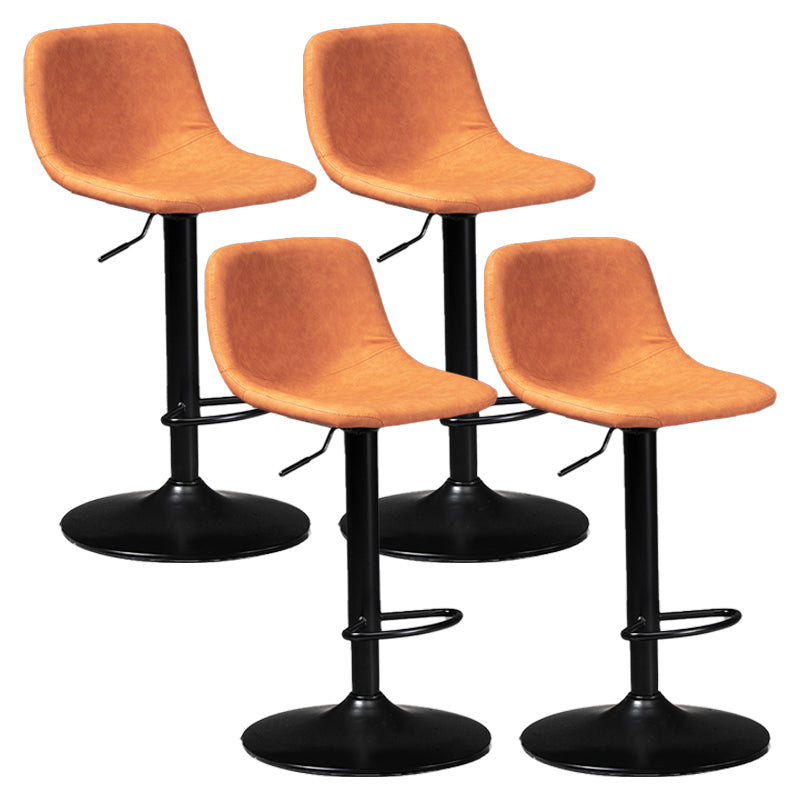 Contemporary Metal Barstool Faux Leather Upholstered Counter Stool Home