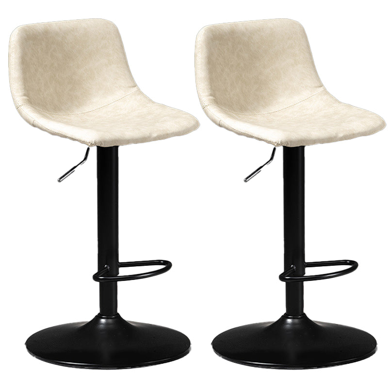 Contemporary Metal Barstool Faux Leather Upholstered Counter Stool Home