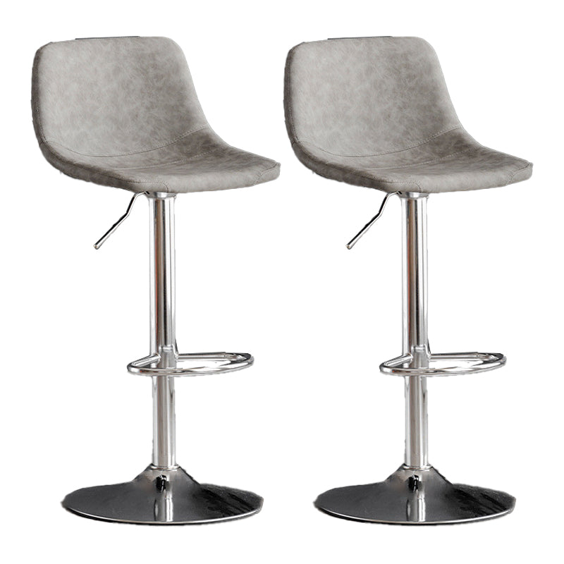 Contemporary Metal Barstool Faux Leather Upholstered Counter Stool Home