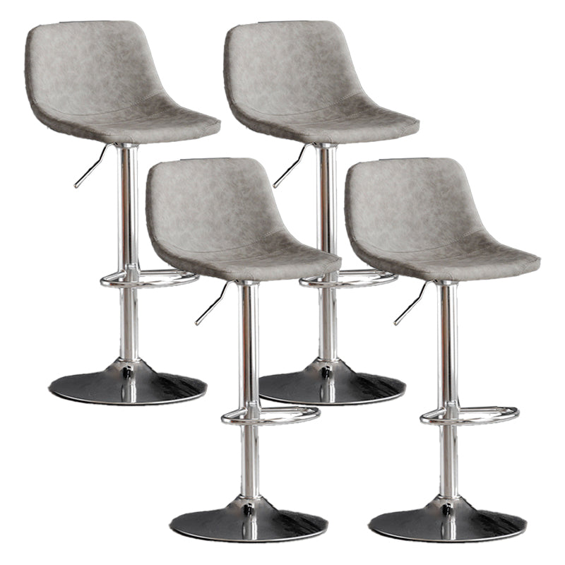 Contemporary Metal Barstool Faux Leather Upholstered Counter Stool Home