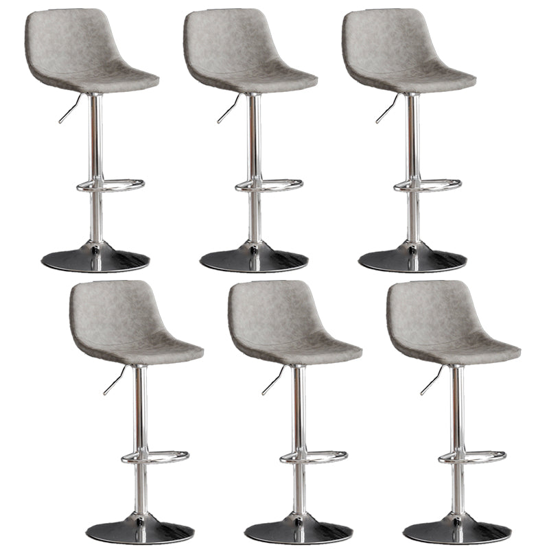 Contemporary Metal Barstool Faux Leather Upholstered Counter Stool Home