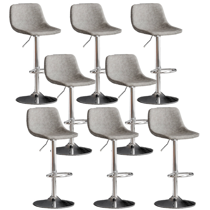 Contemporary Metal Barstool Faux Leather Upholstered Counter Stool Home