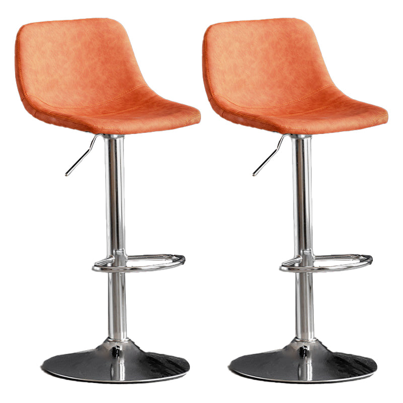 Contemporary Metal Barstool Faux Leather Upholstered Counter Stool Home