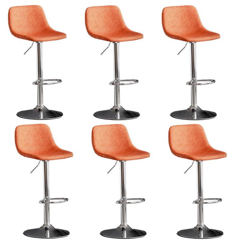 Contemporary Metal Barstool Faux Leather Upholstered Counter Stool Home