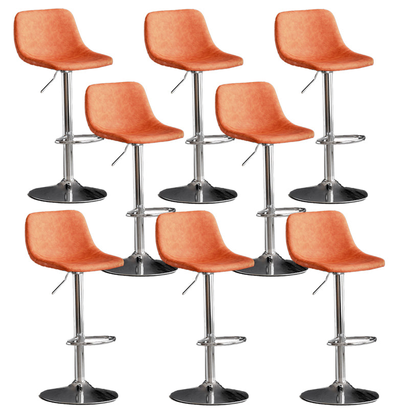 Contemporary Metal Barstool Faux Leather Upholstered Counter Stool Home