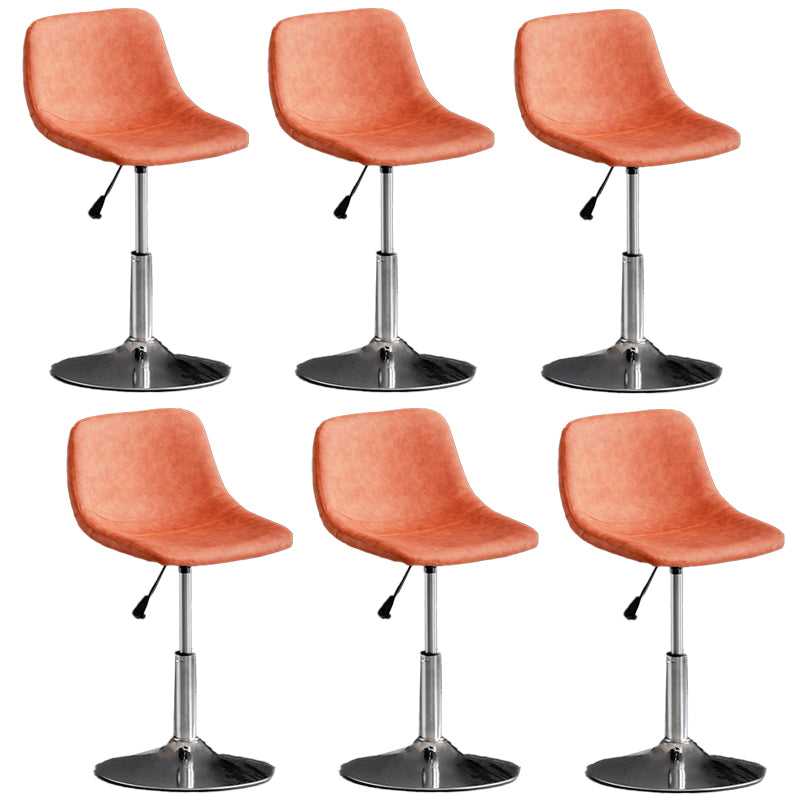 Contemporary Metal Barstool Faux Leather Upholstered Counter Stool Home