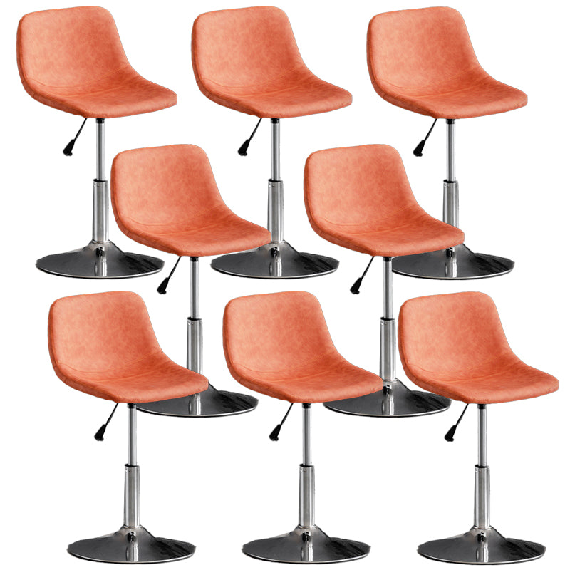 Contemporary Metal Barstool Faux Leather Upholstered Counter Stool Home