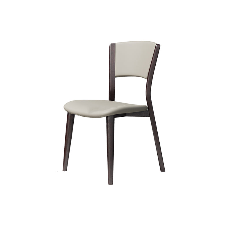 Contemporary Style Dining Chairs Oak Solid Wood Open Back Armless Chair