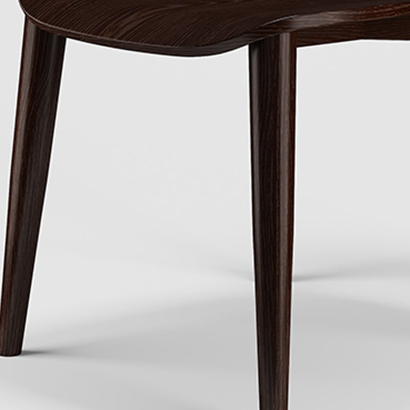Contemporary Style Dining Chairs Oak Solid Wood Open Back Armless Chair