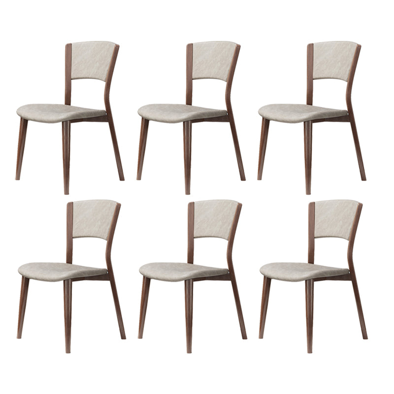 Contemporary Style Dining Chairs Oak Solid Wood Open Back Armless Chair
