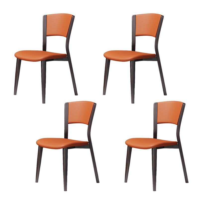 Contemporary Style Dining Chairs Oak Solid Wood Open Back Armless Chair
