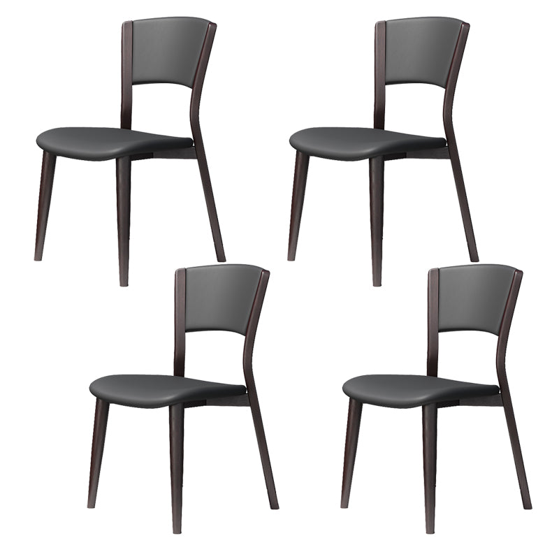 Contemporary Style Dining Chairs Oak Solid Wood Open Back Armless Chair