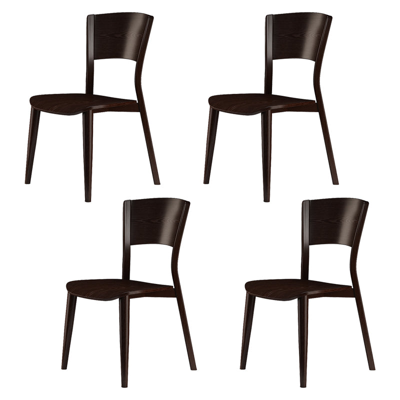Contemporary Style Dining Chairs Oak Solid Wood Open Back Armless Chair
