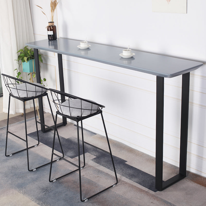 Indoor Grey Wood Bar Set 1/2/3 Pieces Rectangle Industrial Table and Stool Set