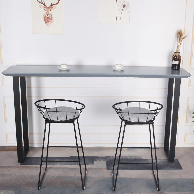 Indoor Grey Wood Bar Set 1/2/3 Pieces Rectangle Industrial Table and Stool Set