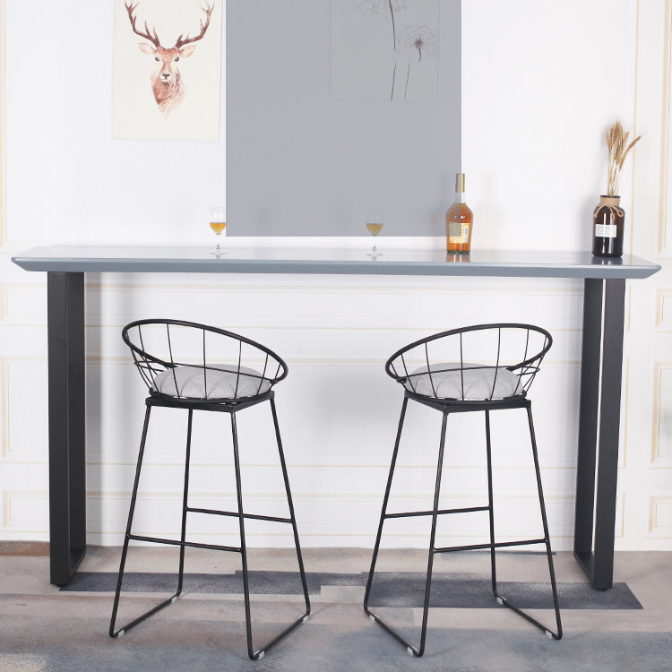 Indoor Grey Wood Bar Set 1/2/3 Pieces Rectangle Industrial Table and Stool Set