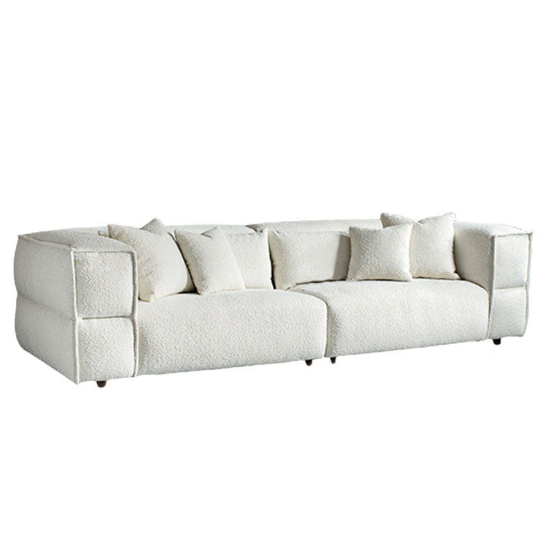 Modernism Sewn Pillow Back Sofa Tuxedo Arm Sofa with 4 Pillows