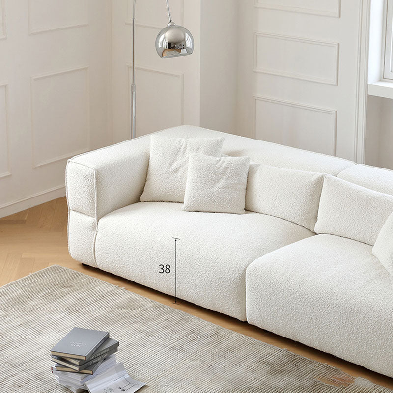 Modernism Sewn Pillow Back Sofa Tuxedo Arm Sofa with 4 Pillows