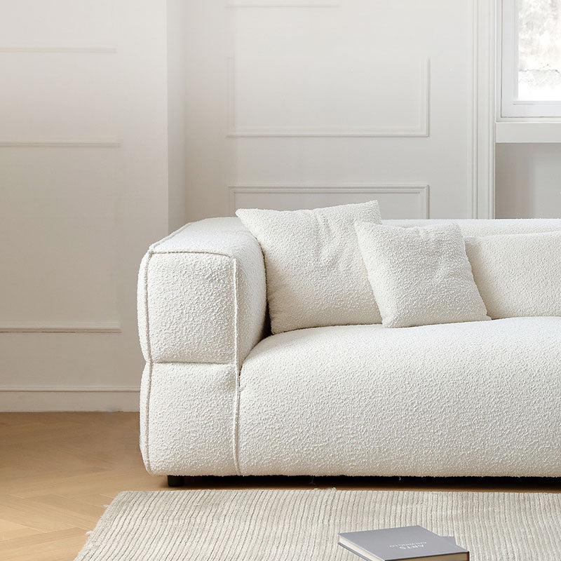 Modernism Sewn Pillow Back Sofa Tuxedo Arm Sofa with 4 Pillows