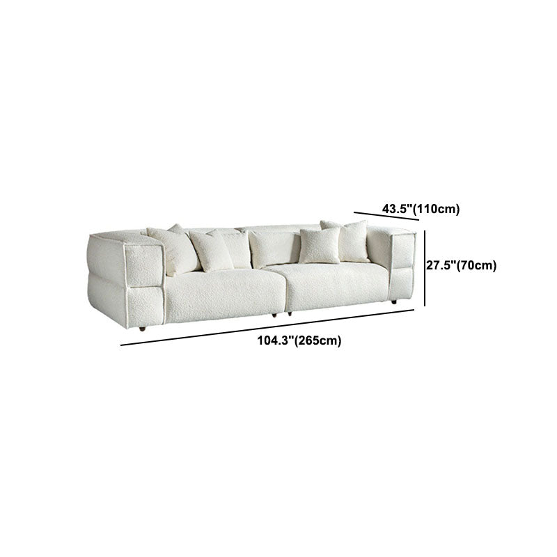 Modernism Sewn Pillow Back Sofa Tuxedo Arm Sofa with 4 Pillows