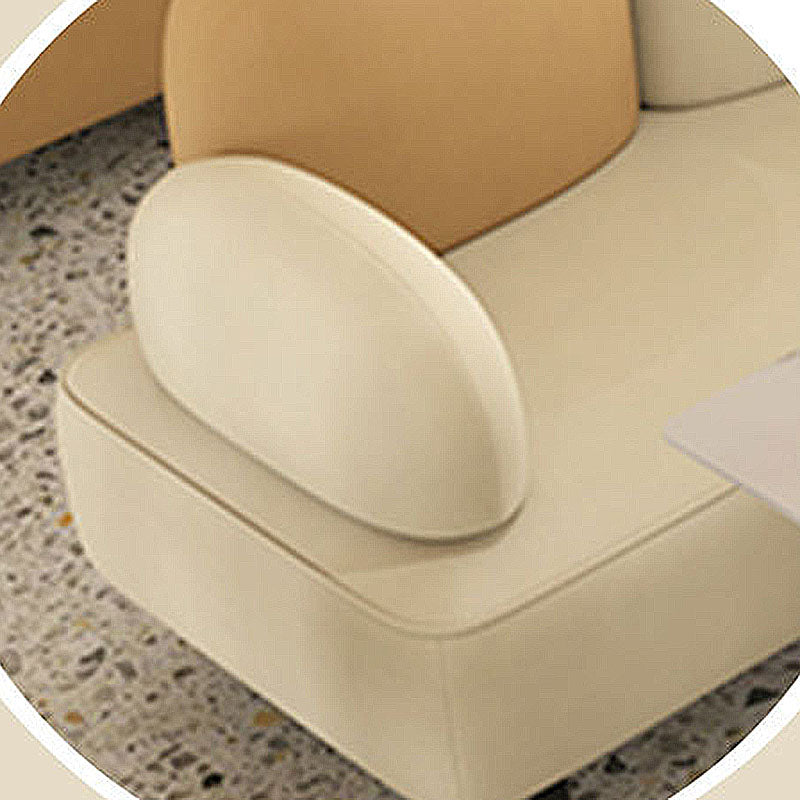 Pillow Top Arm Sofa Modern Faux Leather 31.5 Inch High Loveseat