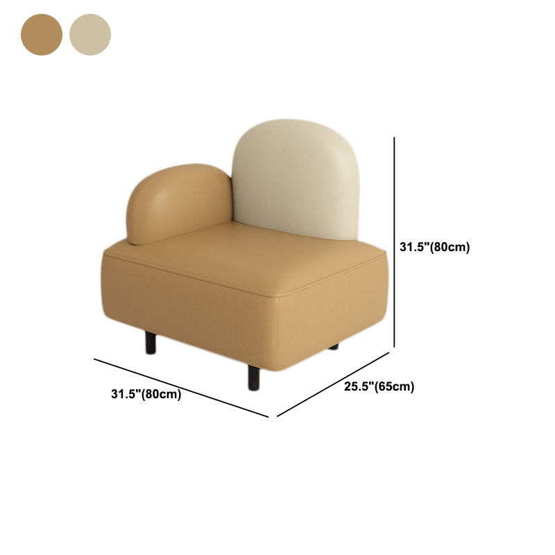 Pillow Top Arm Sofa Modern Faux Leather 31.5 Inch High Loveseat