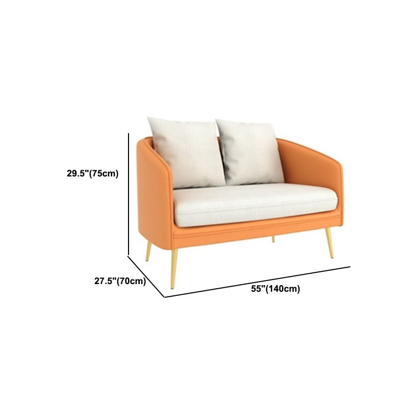 Faux Leather 27.56" W Tight Back Sofa for Living Room, Apartment