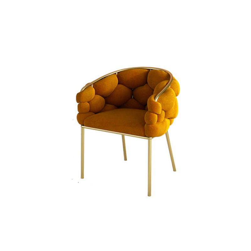 Biscuit Back Sofa 23.62" Deep Sloped Arm Sofa with Gold Frame