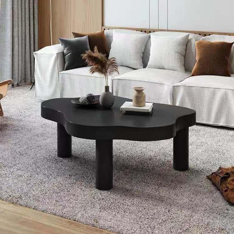 Scandinavian Free Form Coffee Table with 3 Wooden Legs in Pine Wood