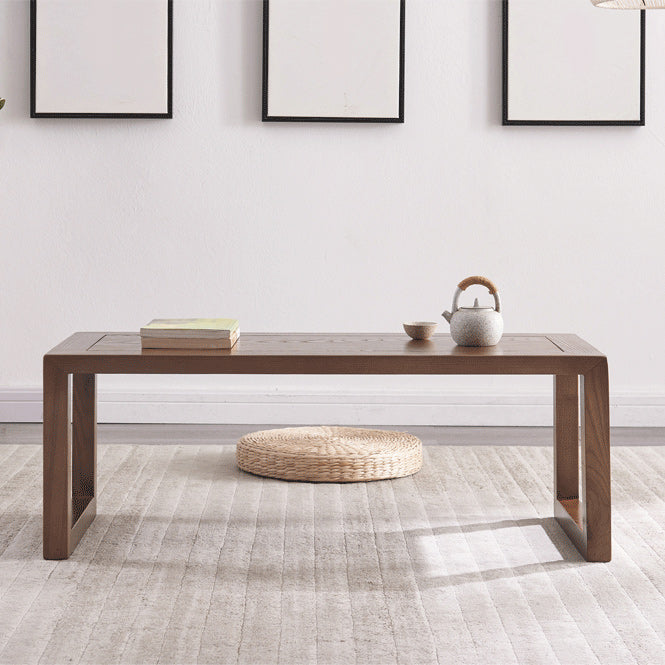 Scandinavian Solid Wood Coffee Table with Sled Base Cocktail Table