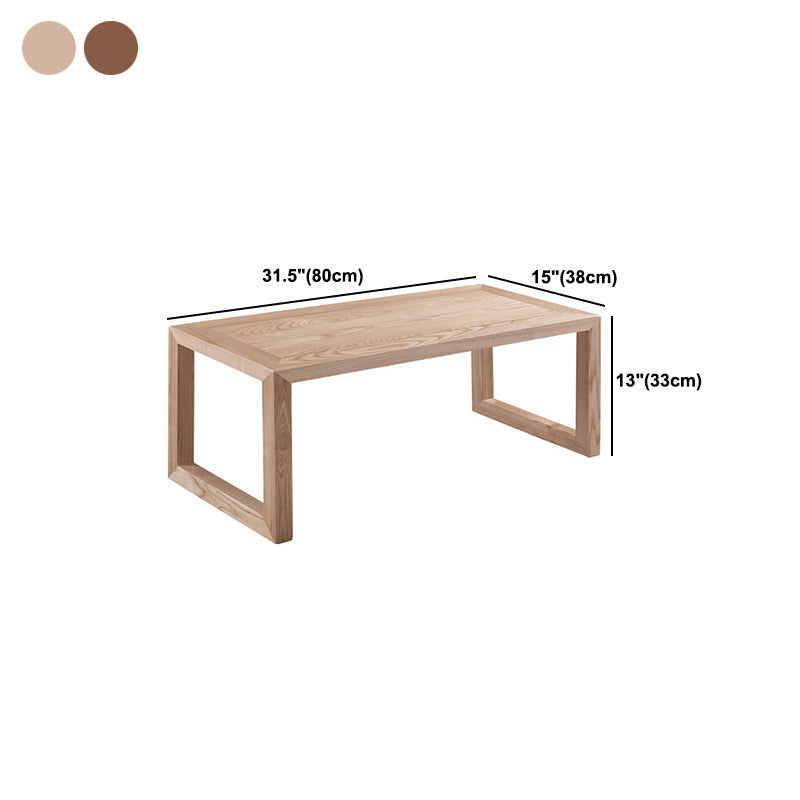 Scandinavian Solid Wood Coffee Table with Sled Base Cocktail Table