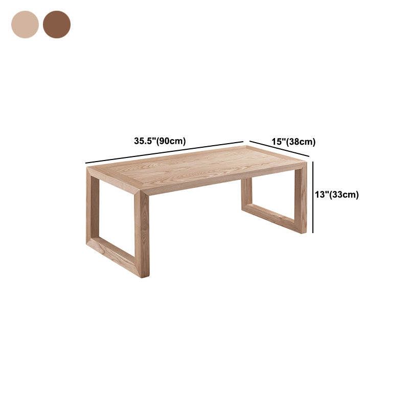 Scandinavian Solid Wood Coffee Table with Sled Base Cocktail Table
