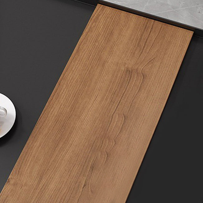 Mid-Century Modern Coffee Table with Iron Tray Top and Iron Cross Base