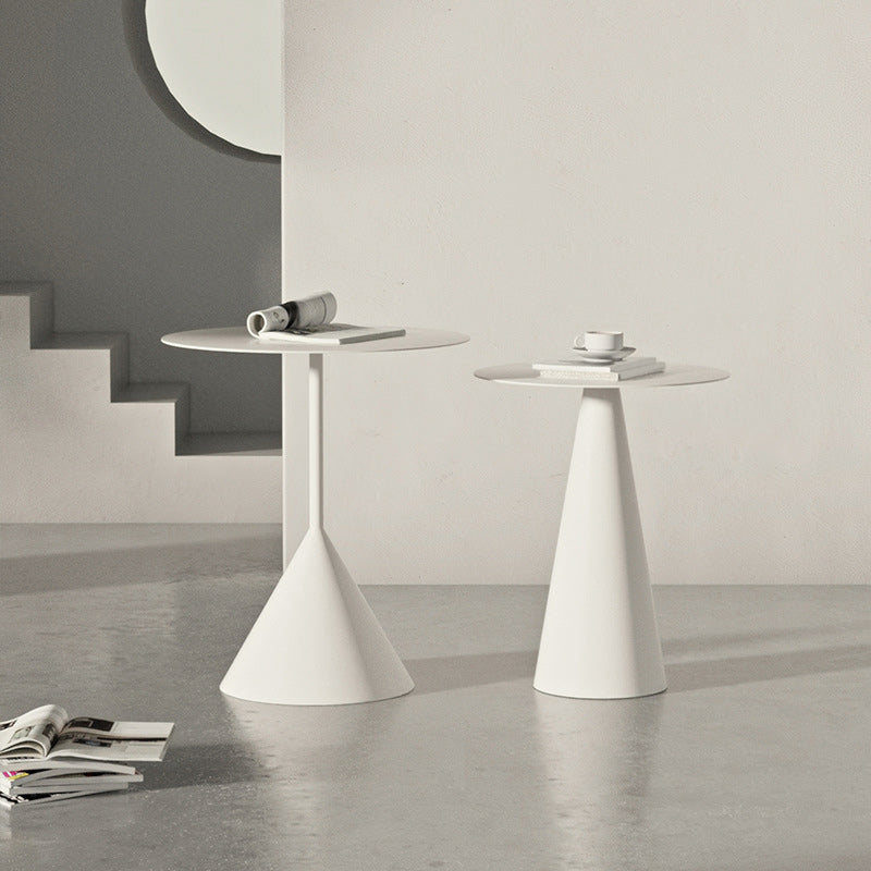 Iron 2 Piece Bunching Tables with Round Top and Pedestal Base