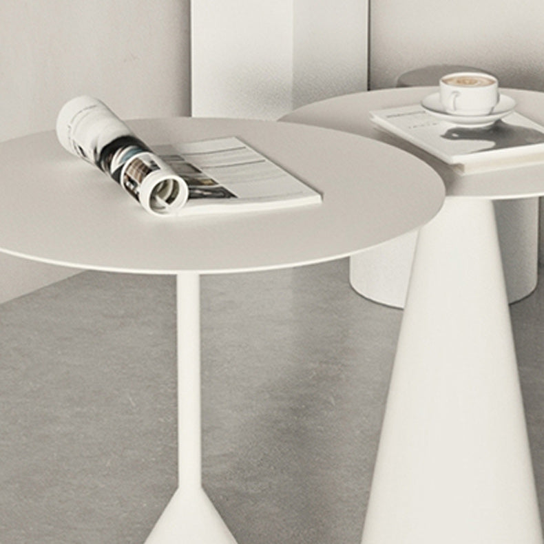 Iron 2 Piece Bunching Tables with Round Top and Pedestal Base