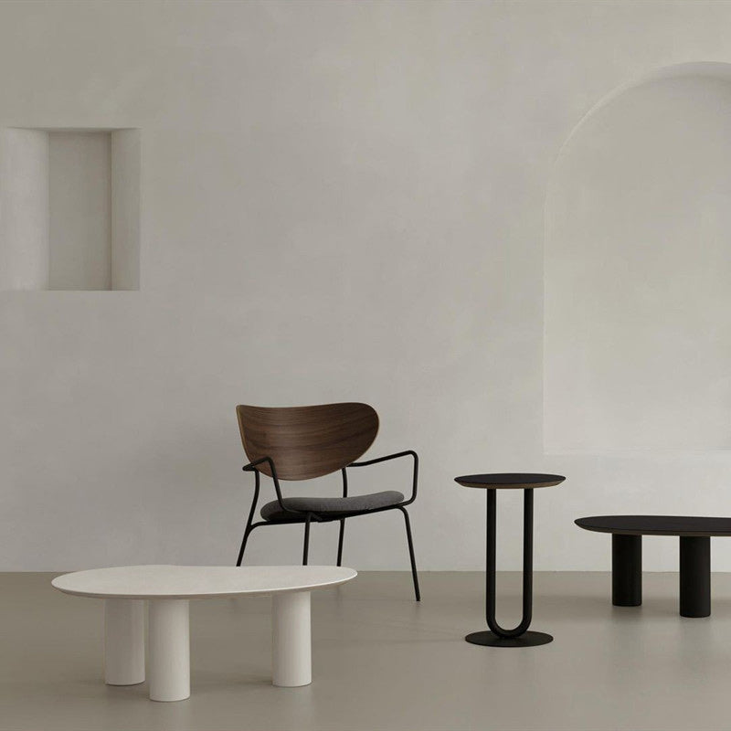 Scandinavian 3 Legs Coffee Table Free form Wooden  Coffee Cocktail Table for Living Room