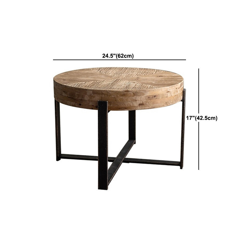 French Country Light Wood Distressed Cocktail Table Wooden Coffee Table for Home