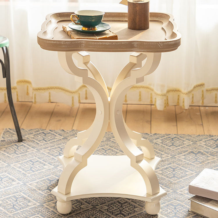 French Country Wooden Cocktail Table Distressed Coffee Table for Home
