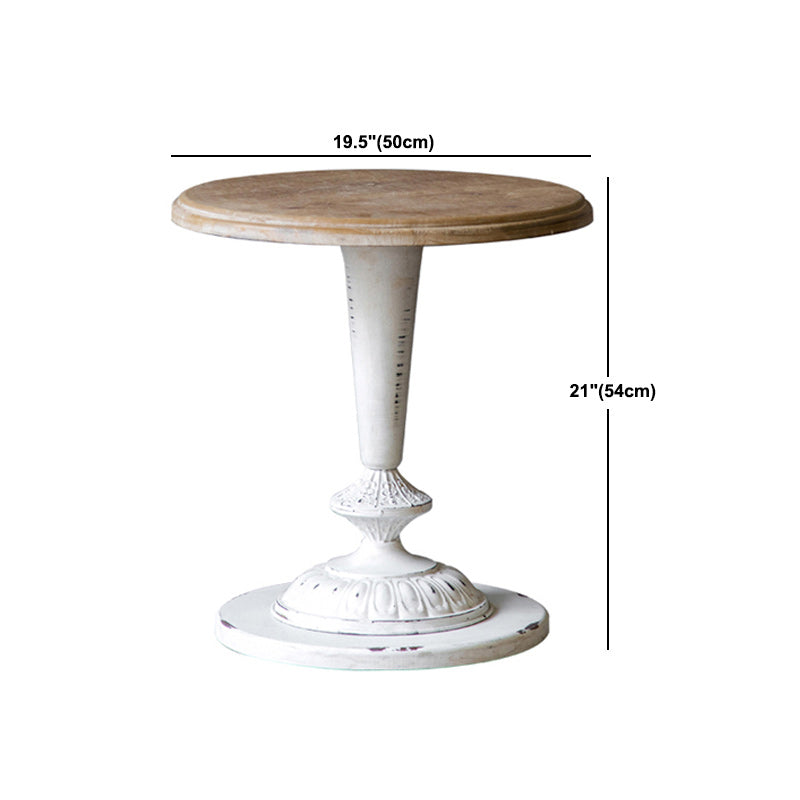 French Country Distressed Pedestal Cocktail Table Wooden Coffee Table for Home