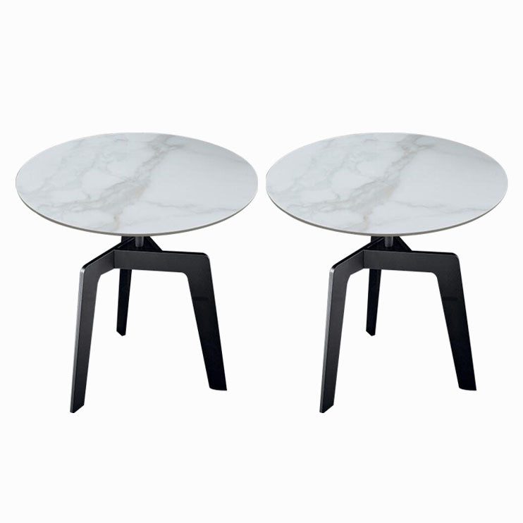 21.65" /23.62" Tall Steel 3 Legs End Table Modern Round Slate Top Side Table