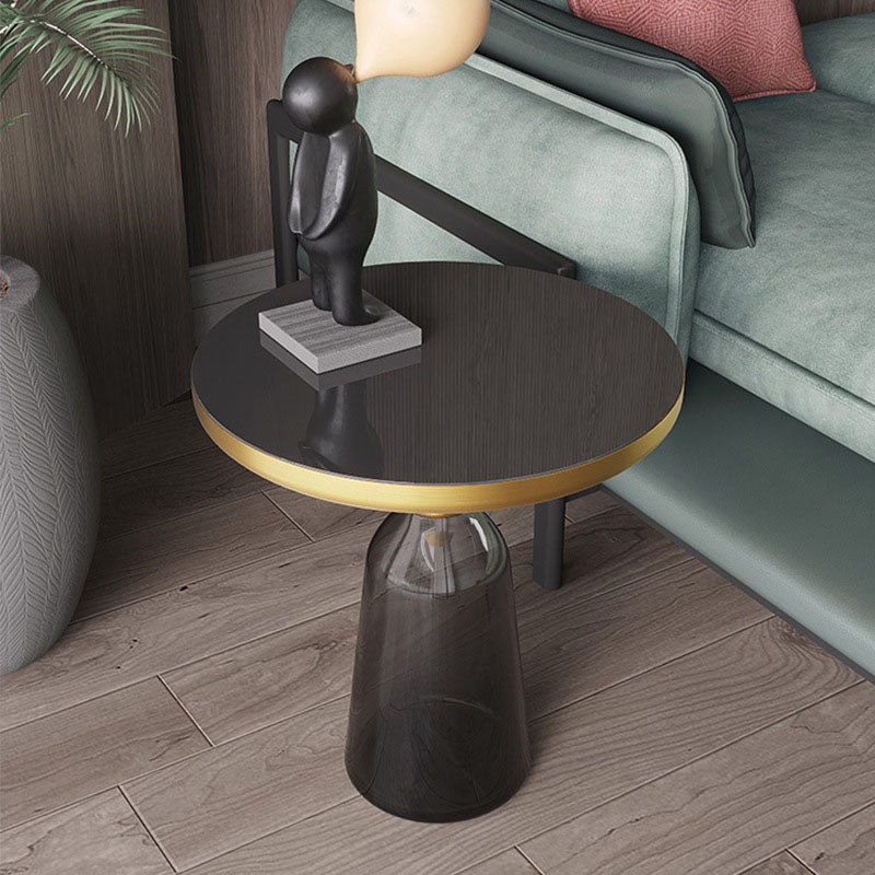 21.26" Tall Mid-century Style Side End Table Glass Pedestal Round Sofa Side Accent Table