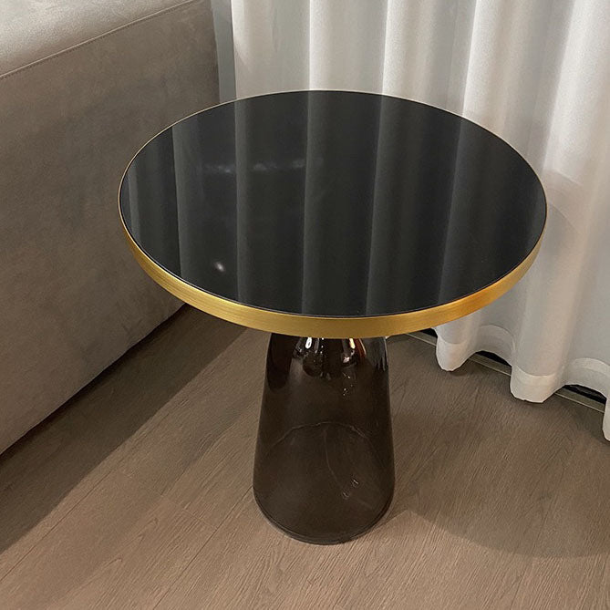 21.26" Tall Mid-century Style Side End Table Glass Pedestal Round Sofa Side Accent Table
