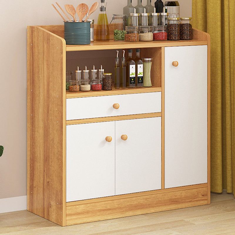 Modern Knobs Side Cabinet Rectangle Wood Storage Cabinet with Drawer