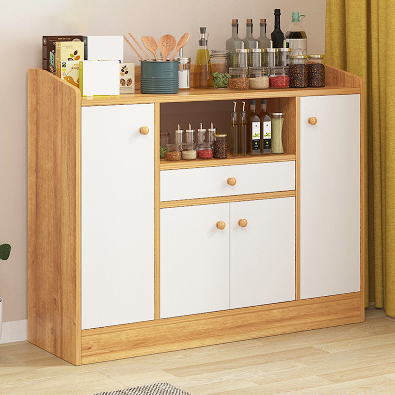 Modern Knobs Side Cabinet Rectangle Wood Storage Cabinet with Drawer