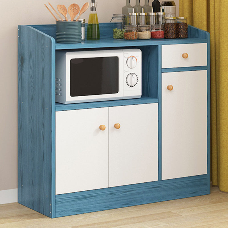 Modern Knobs Side Cabinet Rectangle Wood Storage Cabinet with Drawer